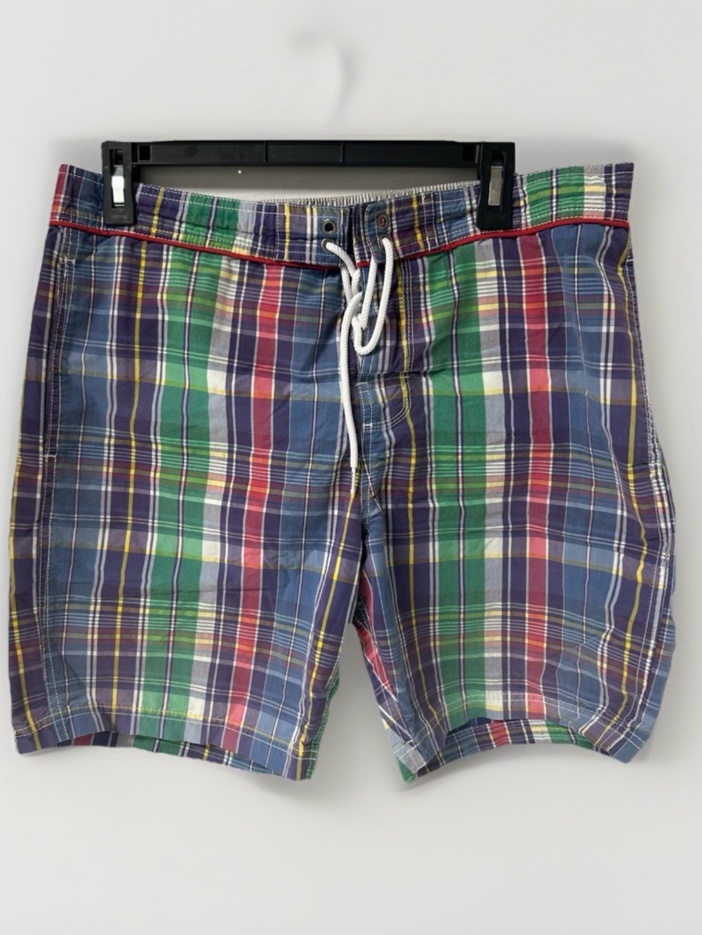 Tommy Hilfiger Men’s Plaid Swim Trunks Shorts Preppy Beach Boating Sz Medium
